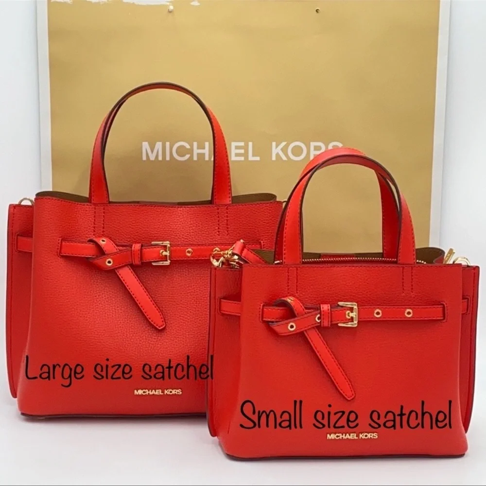 MICHAEL KORS EMILIA SMALL SATCHEL DARK SANGRIA - Picture 16 of 16